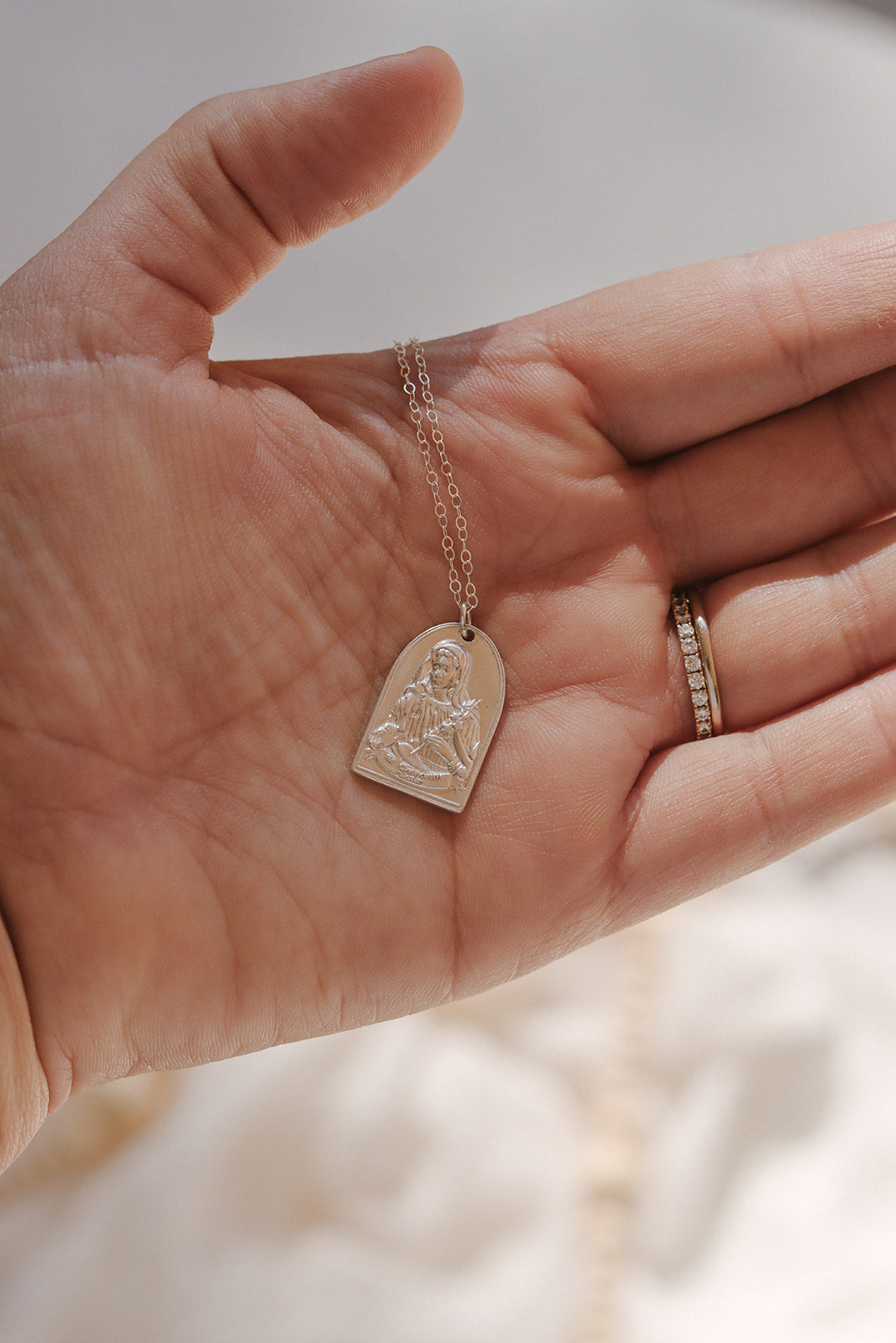 St. Catherine of Sweden Necklace in Sterling Silver