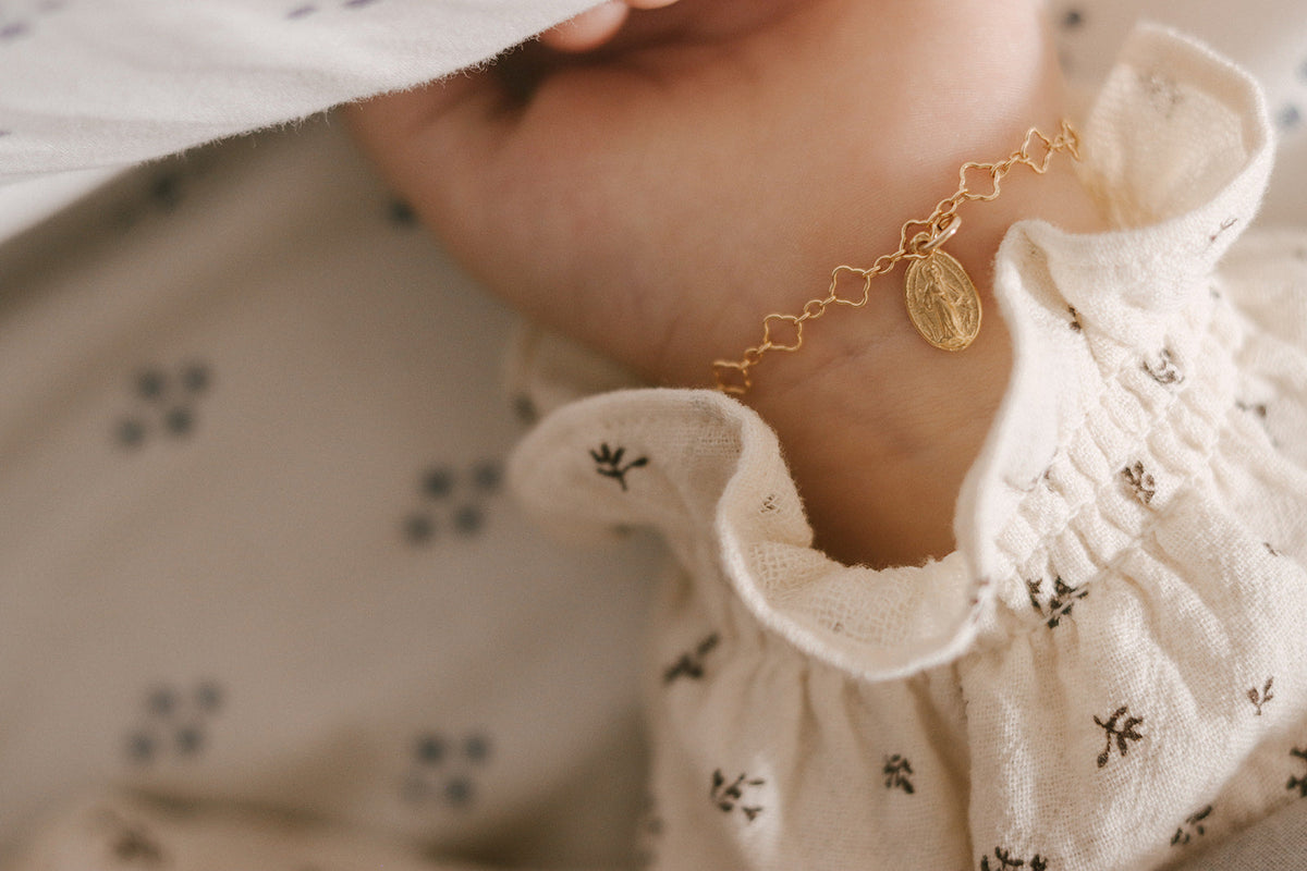 Miraculous Medal Floral Bracelet