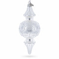Snowy Pearl Double-Ended Finial Drop Glass Christmas Ornament