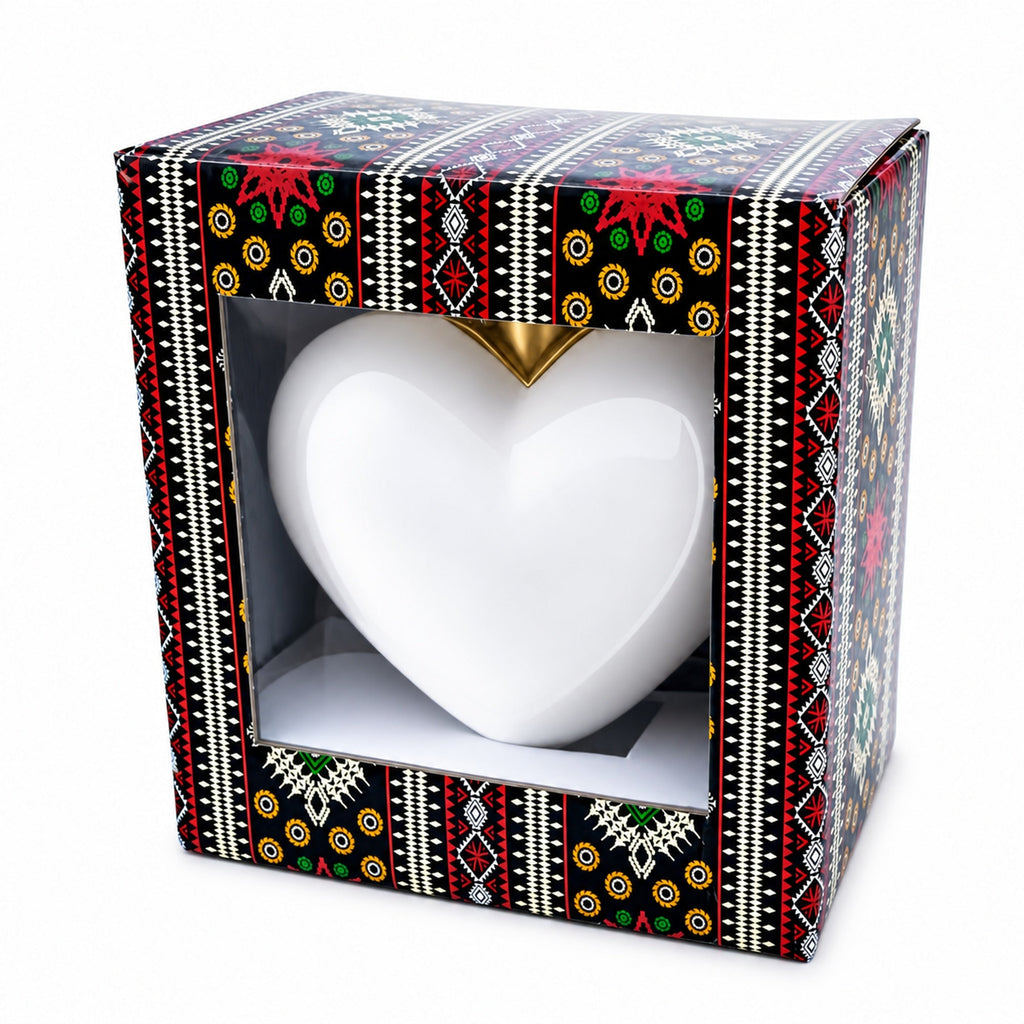 Chicago Landmarks & Symbols Glass Heart Christmas Ornament