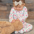 Ladybug Flower Garden Ruffle Baby Footie