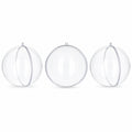 Set of 3 Clear Plastic Ball Ornaments 3.45 Inches (88 mm)