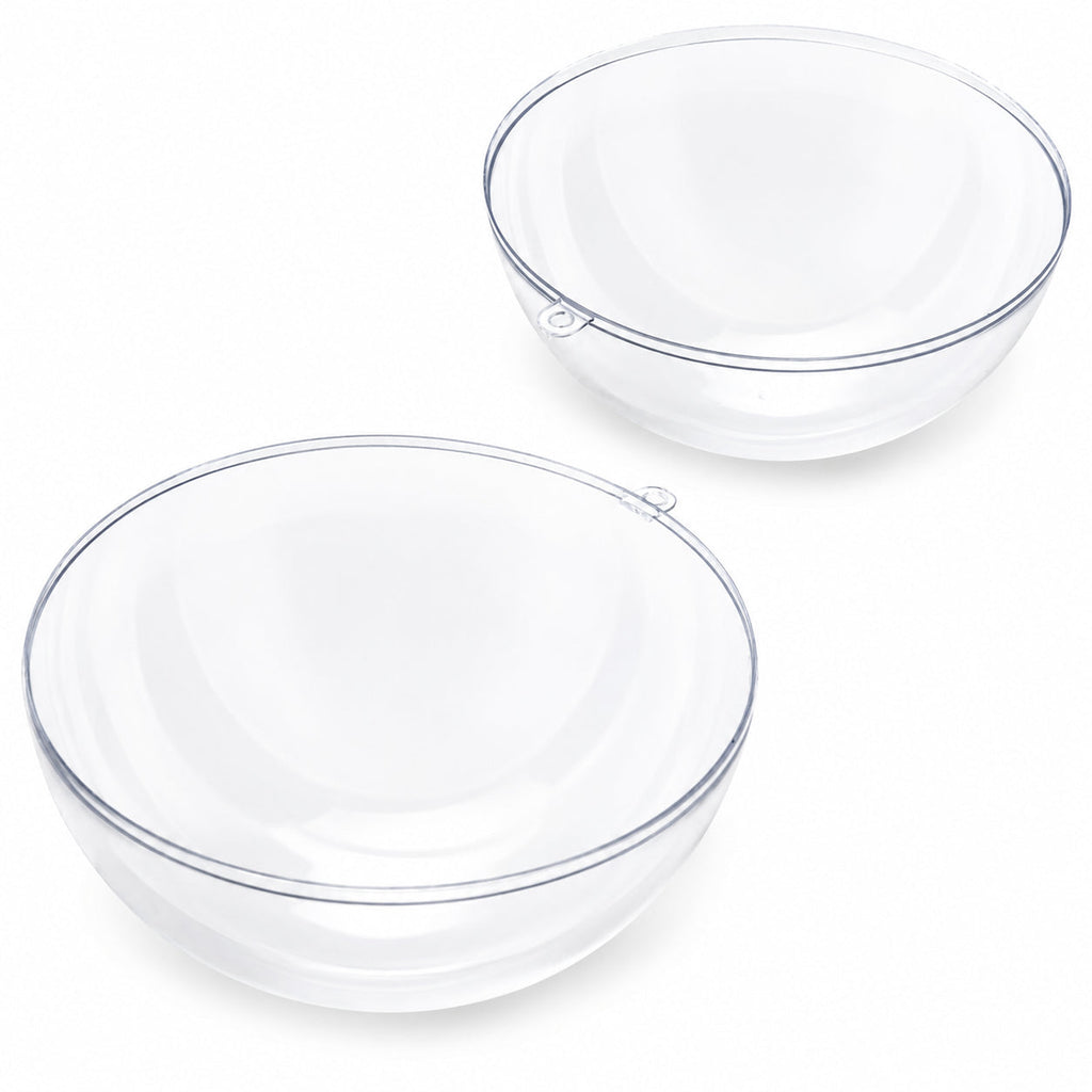 Set of 3 Clear Plastic Ball Ornaments 3.45 Inches (88 mm)