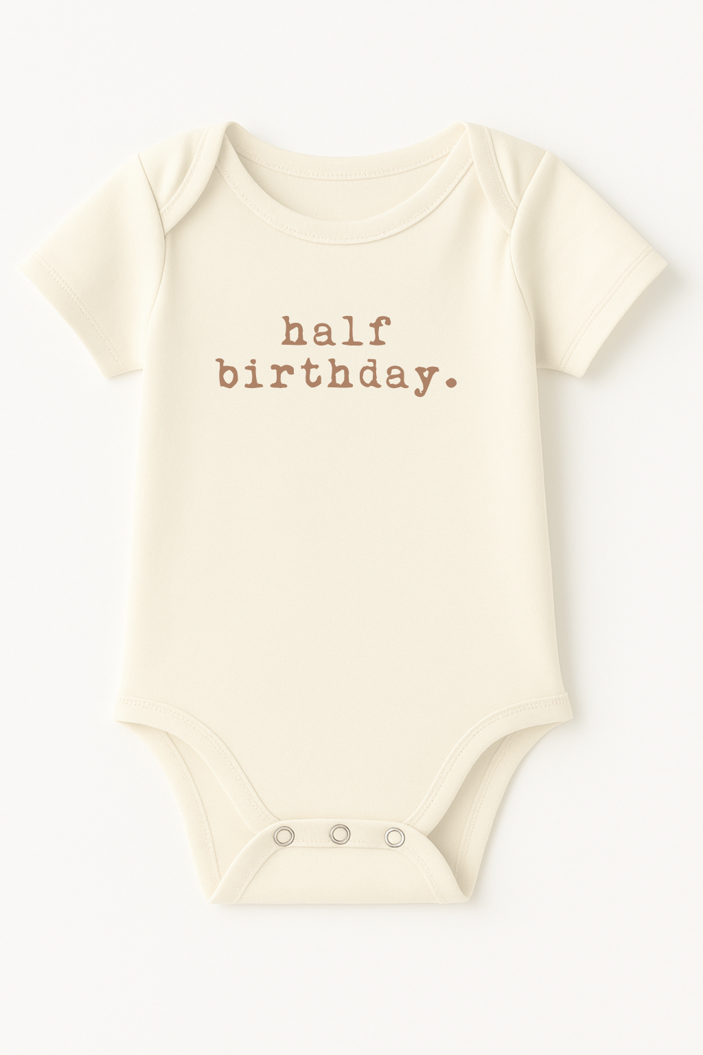 Half Birthday Clay Organic Cotton Baby Bodysuit Short Sleeve
