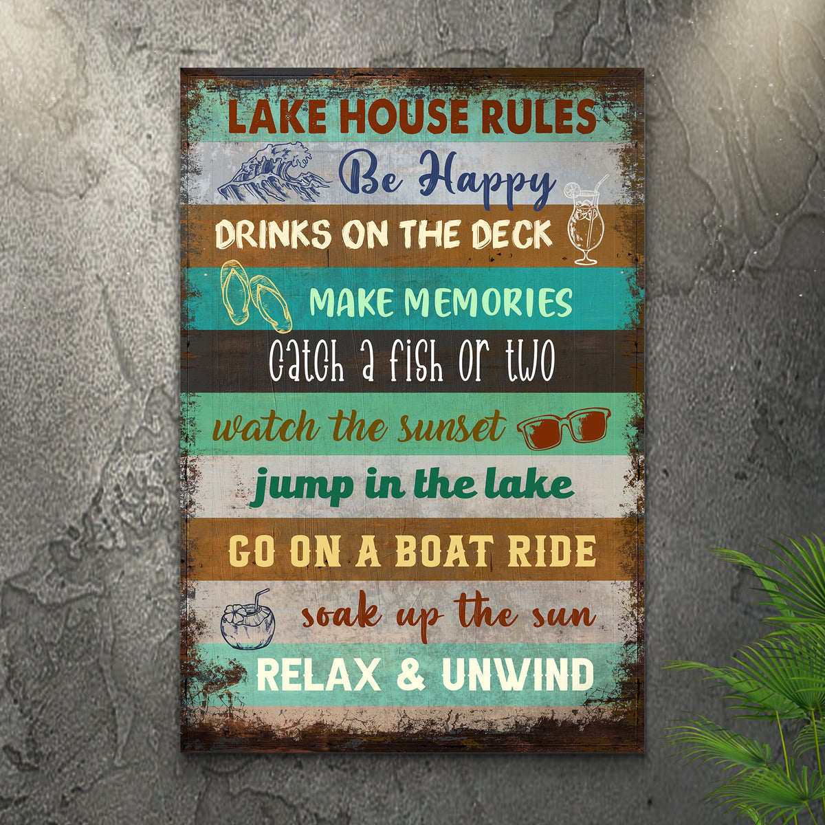 Lake House Rules Sign III