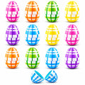 Set of 12 Fillable Easter Eggs Multicolor Plaid Plastic Hinged Eggs 2.25 Inches