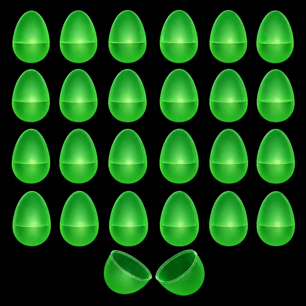 Set of 24 Glow in the Dark Easter Eggs Fillable Plastic Eggs for Nighttime Egg Hunt Fun 2.25 Inches